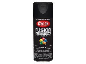Krylon Fusion All-In-One Satin Black Paint + Primer Spray Paint 12 oz. - Case Of: 6; Krylon Fusion All-In-One Satin Black Paint + Primer Spray Paint 12 oz. - Case Of: 6;