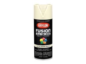 Krylon Fusion All-In-One Satin Dover White Paint + Primer Spray Paint 12 oz. - Case Of: 6; Krylon Fusion All-In-One Satin Dover White Paint + Primer Spray Paint 12 oz. - Case Of: 6;