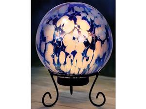Alpine Blue Glass 10 in. H LED Gazing Ball - Total Qty: 1