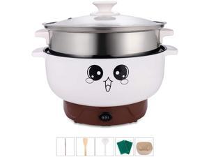 4-IN-1 Multifunction Electric Cooker Skillet Grill Pot Wok Electric Hot Pot for Noodles Cook Rice Fried Stew Soup Steamed Fish Boiled Egg Small Non-stick (2.3L, with Lid and Steamer) 4-IN-1 Multifunction Electric Cooker Skillet Grill Pot Wok Electric Hot Pot for Noodles Cook Rice Fried Stew Soup Steamed Fish Boiled Egg Small Non-stick (2.3L, with Lid and Steamer)