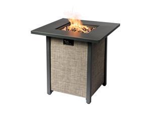 Peaktop Firepit Outdoor Gas Fire Pit Metal Fabric, Lava Rock, Cover HF28201AA