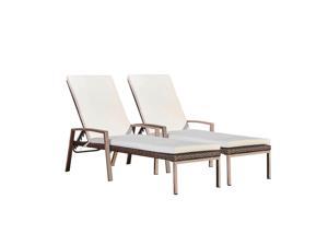 Teamson Home - Patio Chaise Lounger Set of 2 with arm