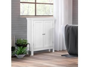 Elegant Home Fashions Stratford Wooden Space Saver with Shutter Doors, White