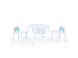 Fantasy Fields Rainbow Play Table with Two Chairs, White