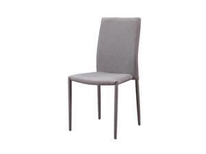 Versanora Noah Stackable Mocha Fabric Covered Dining Chair with Metal Legs Sets of 2