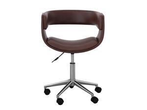 Versanora Computer Chair, Office Chair, Study Chair, Desk Chair, Swivel Adjustable Home Office Seat with Brown Faux Leather