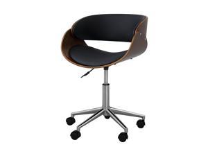 Versanora Curved Seat Computer Chair, Office Chair, Study Chair, Desk Chair, Swivel Home Office Black/Brown Valeria Chair
