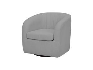 Teamson Home Monroe Faux Shearing Swivel Tub Chair, Gray