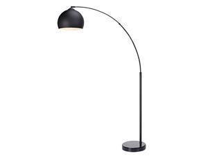Versanora Arquer Real Marble Base Modern LED Arc Floor Lamp Tall Standing Hanging Light with Bell Shade for Living Room Reading Bedroom Home Office, 67 inch Height, Black