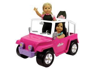 Sophia's 4 x 4 Off-Roading Beach Cruiser Vehicle Truck for 18" Dolls or Plush Friends and Pretend Play fits Two Dolls, Hot Pink