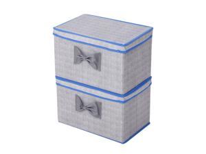 Elegant Home Fashions 2 Piece Set Storage Box, Grey/Blue