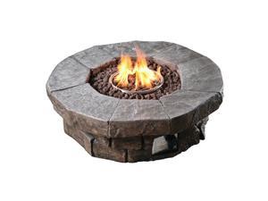 Peaktop Firepit Outdoor Gas Fire Pit Resin With Lava Rock & Cover HF11802AA