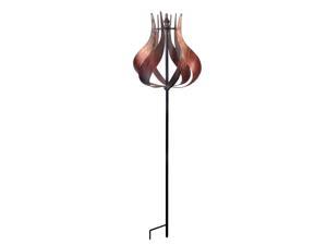 Teamson Home Tulip Kinetic Metal Weather Resistant 360 Degrees Swivel Windmill Wind Spinner for Outdoor Patio Garden Backyard Decking Décor, 70 inch Height, Copper