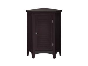 Teamson Home Wooden Bathroom Corner Cabinet Free Standing Brown ELG-596