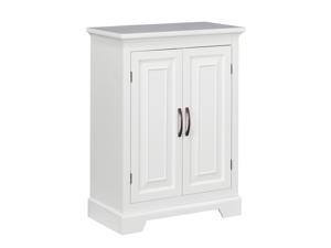 Elegant Home Fashions Wooden Bathroom Floor Cabinet 2 Door White St James ELG-591