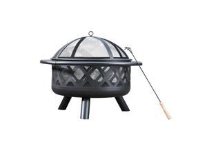 Peaktop Firepit Outdoor Wood Burning Fire Pit For Logs Steel With Cover CU296