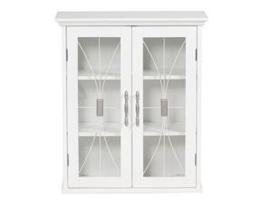Elegant Home Fashions Delaney Removable Wooden Wall Cabinet with 2 Doors, White