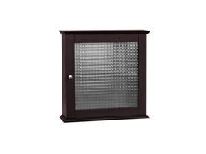 Elegant Home Fashions Chesterfield Removable Wooden Medicine Cabinet with Waffle Glass Door, Espresso