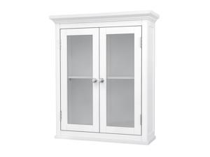 Elegant Home Fashions Madison Removable Wooden Wall Cabinet with 2 Doors, White