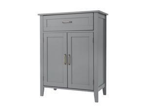 Elegant Home Fashions Wooden Bathroom Floor Cabinet & 1 Drawer Grey EHF-F0018