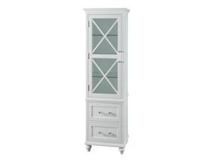 Teamson Home Wooden Bathroom Cabinet Linen Adjustable White ELG-634S