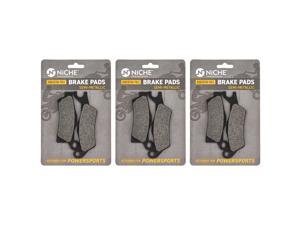 NICHE Front/Rear Left Brake Pad Set for Can-Am 705601015 715900248 Semi-Metallic 3 Pack