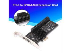 PCIE SATA Adapter Card SATA Controller 12 Port SATA 3 PCI Express X1 Expansion Card Add on Cards Riser PCIE Card for Chia Mining