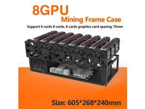 6/8 GPU Open Air Mining Rig Frame Case For ETH BTC Ethereum  Computer Crypto Coin