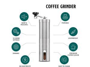 Acaigel Portable Stainless Steel Manual Coffee Grinder For Camping Hiking Backpacking Trip