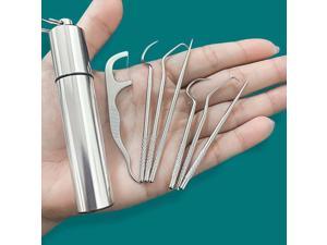 8 Pcs/Set Portable Stainless Steel Toothpicks Pocket Set Reusable Metal Toothpicks