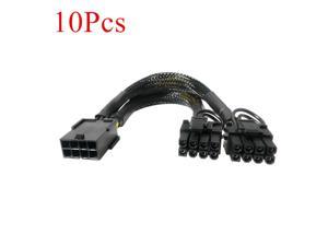 10Pcs/Set 22cm GPU PCIE 8 Pin Female To Dual 2X 8 (6+2) Pin Male PCI Express Power Adapter Braided Y-splitter Extension Cable