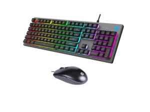 HP KM300F Wired Gaming Keyboard & Mouse Combo, Membrane Backlit, 26 Keys Anti-Ghosting, 3 LED Indicators & 3D 6K USB Mouse with 6400DPI, Six-Speed Cyclic Resolution Switching (8AA01AA)