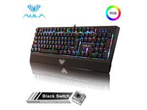 AULA S2018 Wing of Liberty FULL RGB Mechanical Keyboard, 104 keys Anti-ghosting Marco Programming 30 Kinds Cooling Lighting Effects with Wrist Rest AULA S2018 Wing of Liberty FULL RGB Mechanical Keyboard, 104 keys Anti-ghosting Marco Programming 30 Kinds Cooling Lighting Effects with Wrist Rest