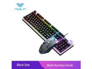 AULA T200 Wired Gaming Keyboard Mouse Combos 104 keys Multimedia Knob Mix Backlight Keyboard Gaming Set for Notebook Desktop AULA T200 Wired Gaming Keyboard Mouse Combos 104 keys Multimedia Knob Mix Backlight Keyboard Gaming Set for Notebook Desktop