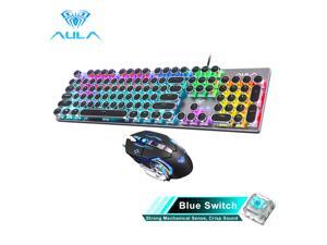 AULA S2016 Mechanical Gaming Keyboard 104Keys Anti-ghosting USB Wired Mix Backlit keyboard Blue Switch for Gamer Laptop Desktop(punk keycap) AULA S2016 Mechanical Gaming Keyboard 104Keys Anti-ghosting USB Wired Mix Backlit keyboard Blue Switch for Gamer Laptop Desktop(punk keycap)