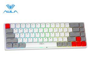 Aula F3068 68 Keys Bluetooth+Wired Dual Mode RGB Mechanical Keyboard Hot Swappable Switch Full keys Anti-ghosting Cool Backlight Effect for Pc Laptop Offical Computer Aula F3068 68 Keys Bluetooth+Wired Dual Mode RGB Mechanical Keyboard Hot Swappable Switch Full keys Anti-ghosting Cool Backlight Effect for Pc Laptop Offical Computer