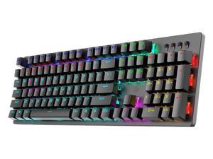 HP GK100F True Mechanical Keyboard Wired 104 Keys Anti-collision Adjustable RGB Backlight Blue Switch For PC Office Daily Gaming (Black)
