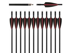 12Pcs 30 inch Fiberglass Arrows OD8mm Spine 500 Quiver Achery Bow Hunting Target