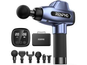 RENPHO Percussion Massage Gun Deep Tissue, Professional Powerful Quiet Muscle Massage Gun, 20 Speeds, Electric Body Massager Gun with Case,6 Massage Heads for Athletes, Back,Shoulder Relaxation Gifts