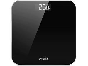 RENPHO Digital Bathroom Scale, Highly Accurate Body Weight Scale with Lighted LED Display, Round Corner Design, 400 lb, Black