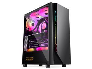 Segotep ATX Mid Tower Gaming Computer Case, Front RGB Light Strip,USB 3.0 Tempered Glass PC Case, Water Cooler Desktop Case, Invisible Vent Panel Design, M-ATX/ITX 8 Fan Positions without Case Fans S6 Segotep ATX Mid Tower Gaming Computer Case, Front RGB Light Strip,USB 3.0 Tempered Glass PC Case, Water Cooler Desktop Case, Invisible Vent Panel Design, M-ATX/ITX 8 Fan Positions without Case Fans S6