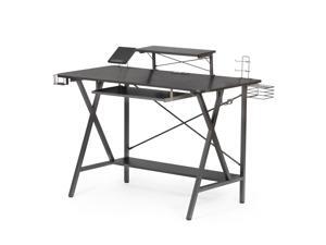 47" Gaming Desk Table E-Sports Computer Desk Home Office Desk Gamer Desk Writing Table with PC Stand Shelf Keyboard Stand Cup Holder & Headphone Hook,Power Strip with USB,Black 47" Gaming Desk Table E-Sports Computer Desk Home Office Desk Gamer Desk Writing Table with PC Stand Shelf Keyboard Stand Cup Holder & Headphone Hook,Power Strip with USB,Black