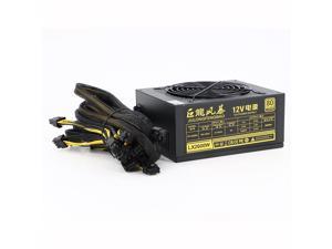 Mining Power Supply 2600w 12V for Ethereum Rig Miner, Mining PSU with Active PFC Support 8 GPUs 3060ti/3070ti,Noise Reduction Cooling Fans,Work with Voltage 110V-240V
