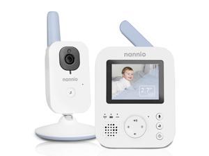 NANNIO Hero2 Video Baby Monitor with Camera and Audio, Two-way Talk, Auto Night Vision, Voice Activation (VOX), 5 Lullabies, 985ft Range, Long Battery Life