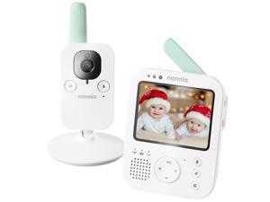 NANNIO Hero3 Video Baby Monitor with Vibration Alerts for Hearing Impaired Parents, Baby-Safe Night Light, 5 Preloaded Lullabies, Temperature Sensor
