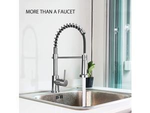 Kitchen Faucet 2-Function Pulldown Sprayer 1-Handle Spring Kitchen Sink Tap, Stainless Steel Brushed Nickel