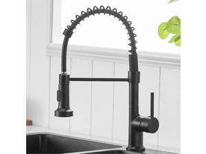 Kitchen Faucet Pulldown Dual Function Sprayer Single Handle Spring Kitchen Sink Tap, Black