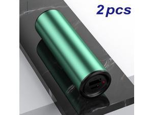 2 PACK Sky Genius Reuseable Electric Heated Hand Warmers USB Rechargeable Power Bank Warmer Heater 2in1 5000mAh Dark Green,Holiday Present