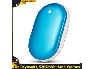 Electric Pocket Hand Warmers Rechargeable USB Winter Heater Warmer Power Bank 2in1 5200mAh Light Blue Xmas Gift