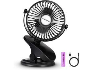 Desk Fan, Portable USB/Battery Operated SkyGenius Clip on Fan for Office Travel Outdoor Camping